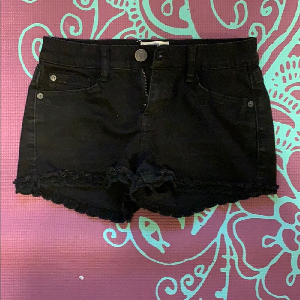 Black jean shorts